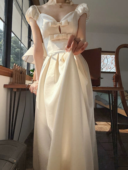 Wind and Smoke/Venus Under the Moon Qianjinfeng French Satin Long Skirt Birthday Party High-end Hollow Dress Skirt