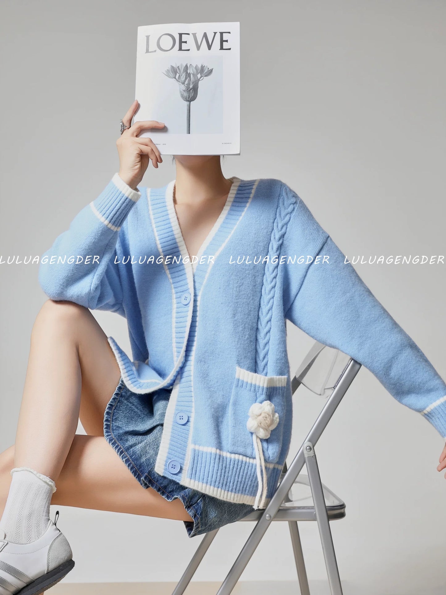 Lulu's style knitted cardigan for women, 2025 new style, sweet and youthful design, relaxed and versatile top.