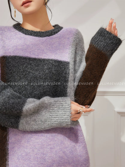 Lulu's style relaxed and effortless knit sweater, new autumn style, elegant yellow, versatile round neck knit sweater.