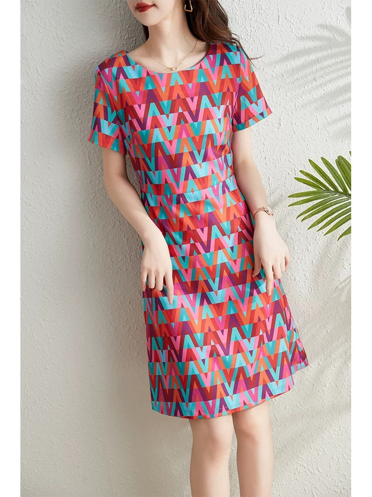 French high-end big-name chic dress for women summer 2024 new style waist slimming elegant a-line skirt