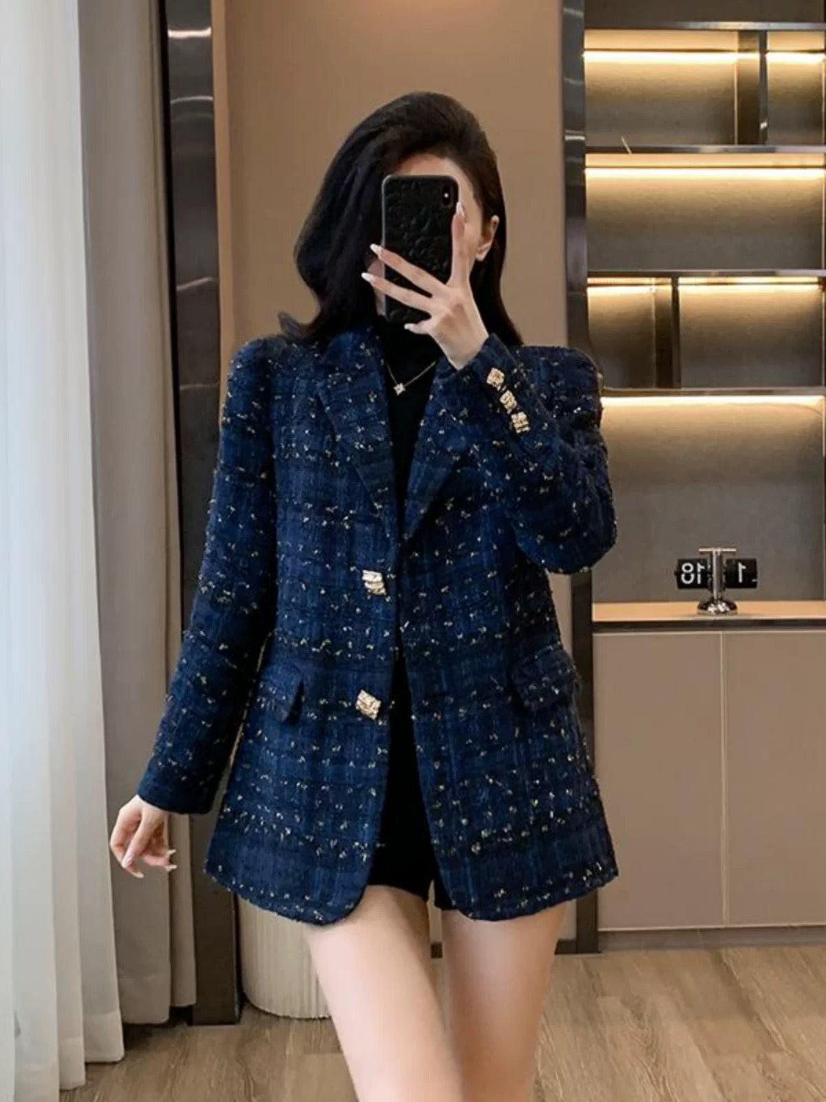 Elegant and sophisticated professional style women's suit jacket, new spring and autumn style, loose fit.