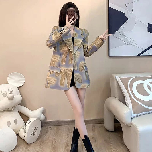 Autumn Korean style high-end niche design professional blazer for women with a relaxed and elegant feel