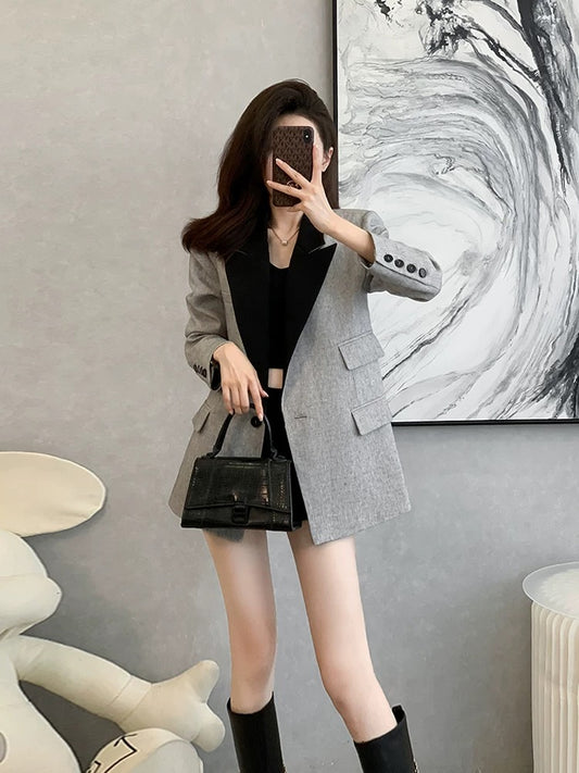 Autumn long-sleeved high-end professional casual suit jacket for women, with a sophisticated and stylish design that will turn heads.