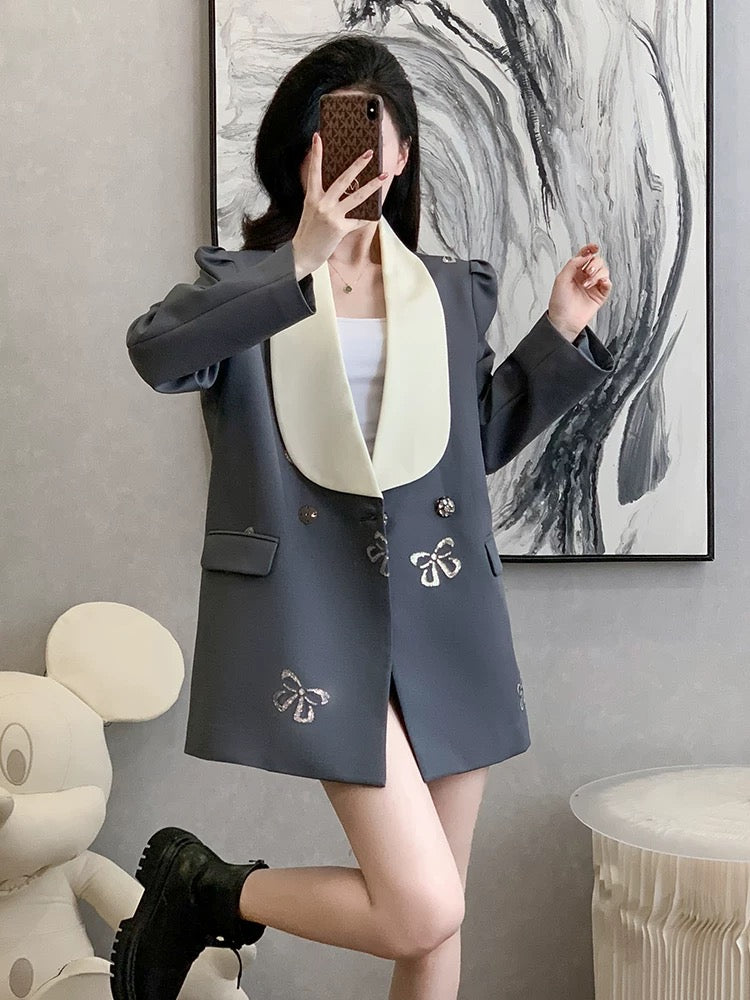Autumn Korean style fashionable and elegant light luxury niche design women's suit jacket, stylish, youthful and mature style