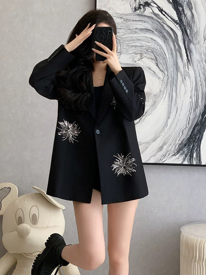 Casual blazer for women, elegant and sophisticated, unique design, loose fit, chic and stylish, a street-style blazer