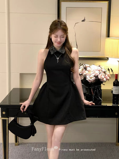 FanyFloss's elegant sleeveless collared sequined waist-cinching dress Lee Nhi Boutique FanyFloss's elegant sleeveless collared sequined waist-cinching dress Lee Nhi Boutique