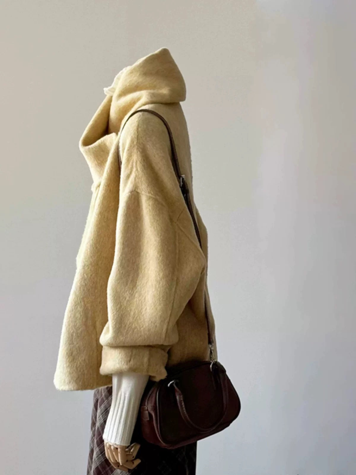 Plus size women's clothing is super good-looking for small people, double-sided woolen coat for women, new winter design, scarf, one outfit, two wears