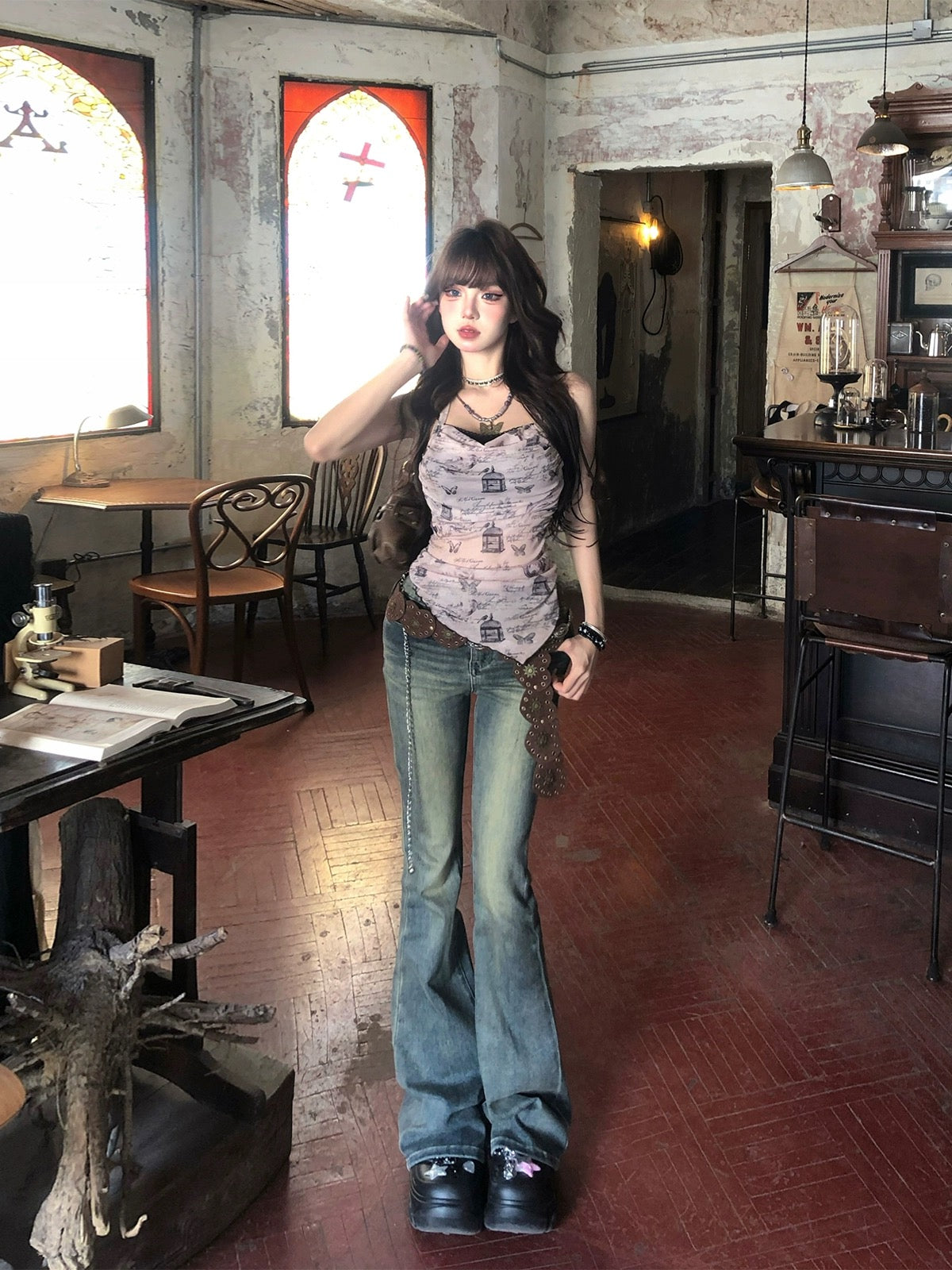 Nan Lixiang Butterfly Bone Pure Desire Beautiful Back Camisole Women's Summer Waistless Backless Irregular Slim Butterfly Top
