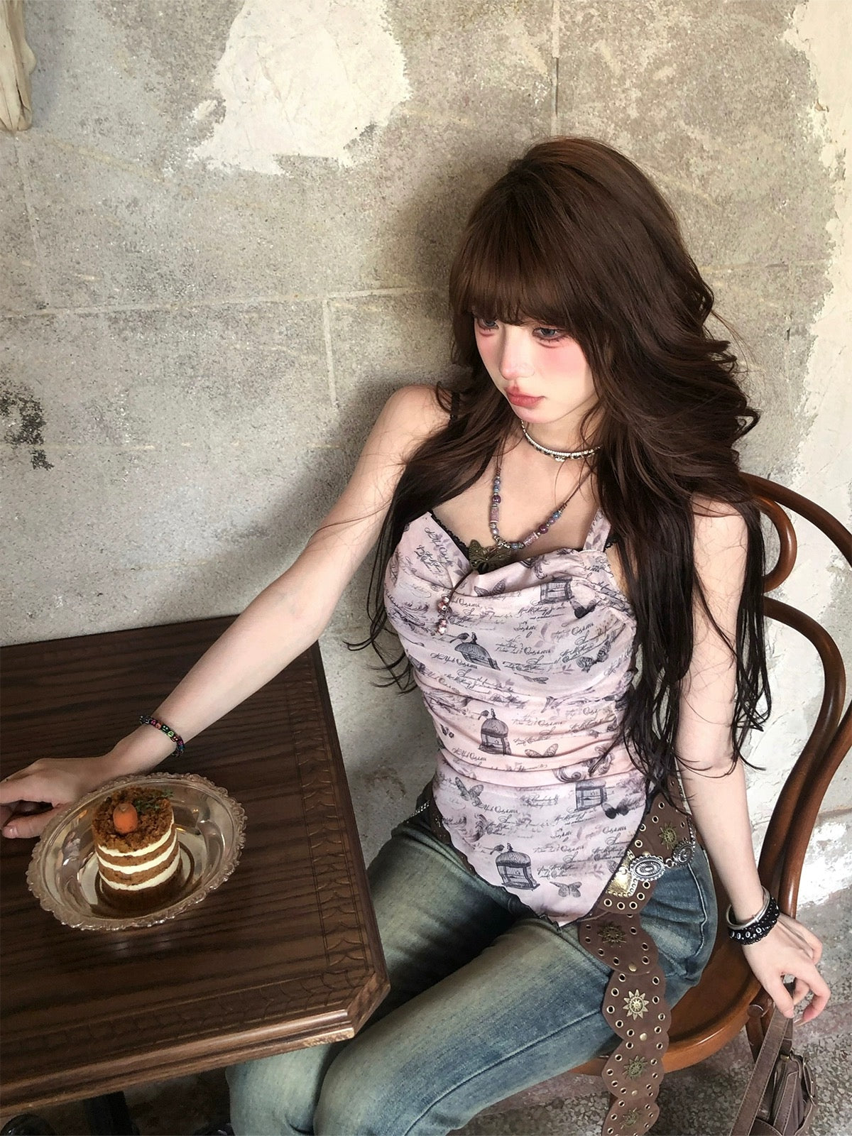 Nan Lixiang Butterfly Bone Pure Desire Beautiful Back Camisole Women's Summer Waistless Backless Irregular Slim Butterfly Top