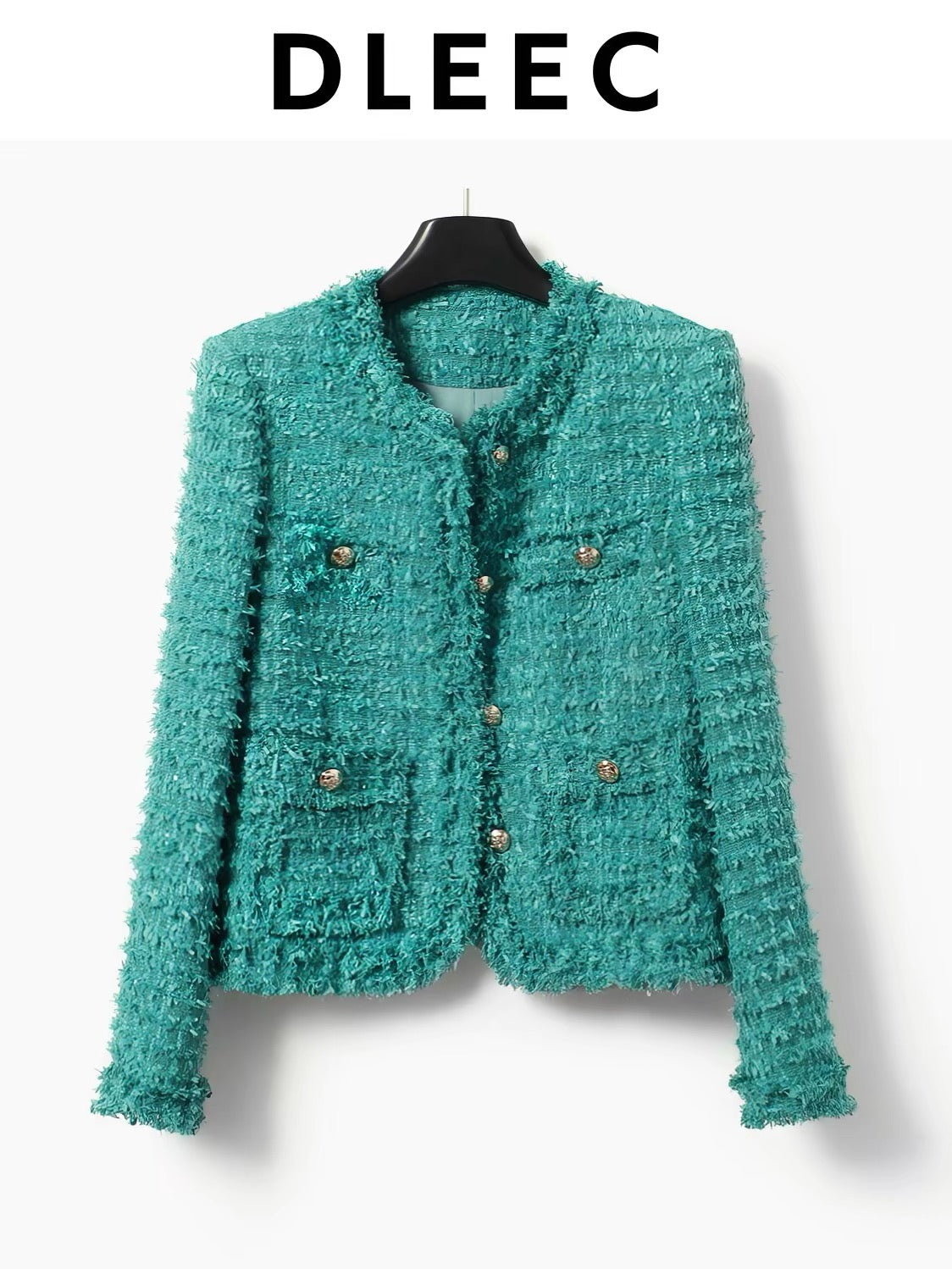 DLEEC "Sweet Returnee" Style Tweed Jacket – Chic, Sophisticated, and High-End with Tassel Details