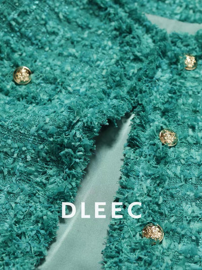 DLEEC "Sweet Returnee" Style Tweed Jacket – Chic, Sophisticated, and High-End with Tassel Details