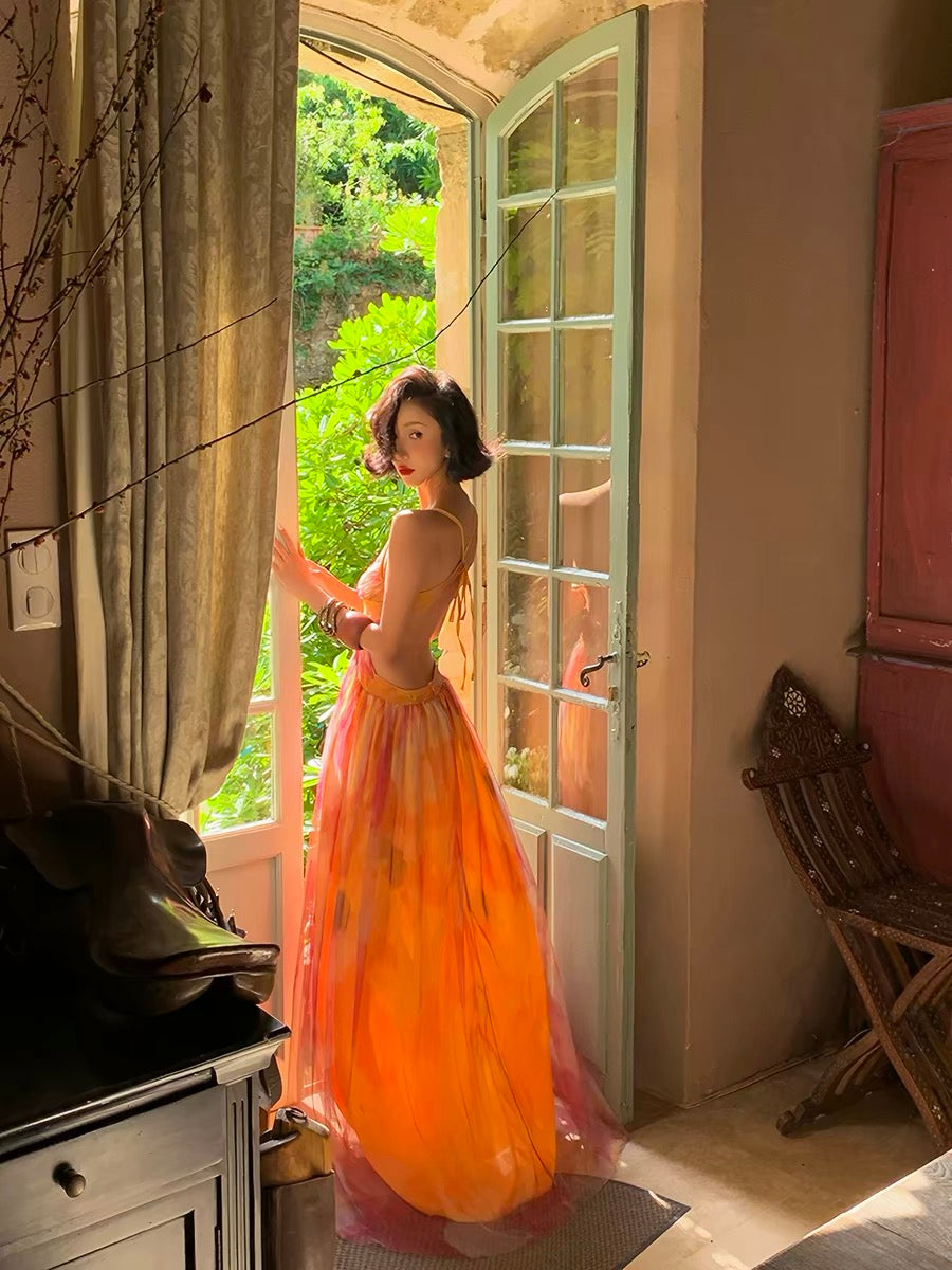 Island Shop Monet Garden Orange Floral Print Fairy Pure and Alluring L –  Lee Nhi Boutique