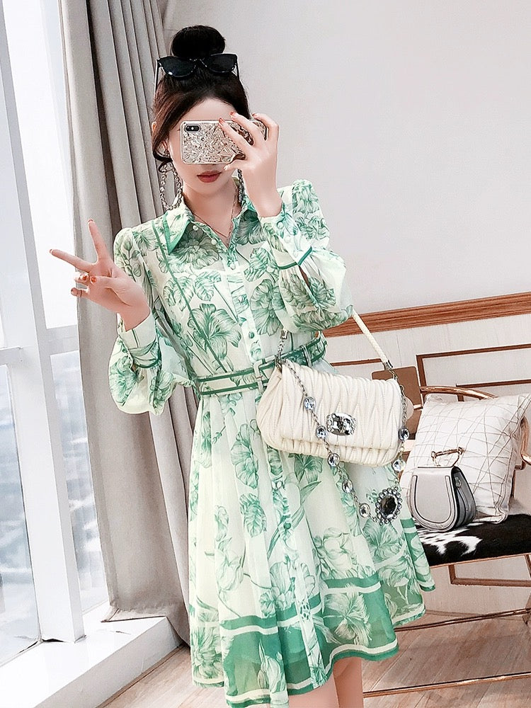 Mint Mambo style mint green spring shirt dress women's design niche hi Lee Nhi Boutique Mint Mambo style mint green spring shirt dress women's design niche hi Lee Nhi Boutique