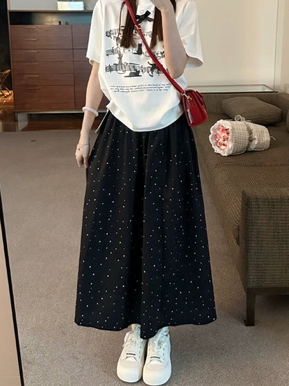 White right shoulder short-sleeved T-shirt for women 2024 new hot style summer super good-looking musical note cat fun printed top