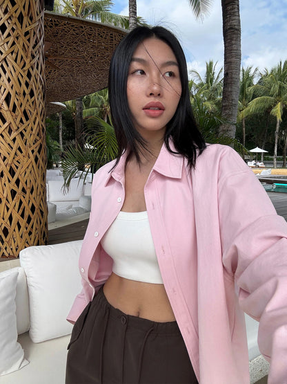 NEVA HU white long-sleeved shirt women's design niche 2024 autumn new retro Hong Kong style casual shirt