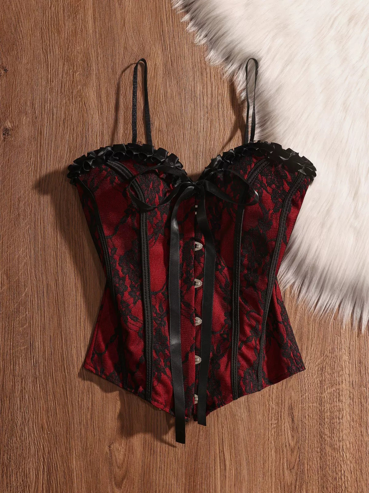 Halloween-themed fishbone corset waist belt red fishbone strapless camisole top for women, sweet and cool inner and outer wear, sexy tank top