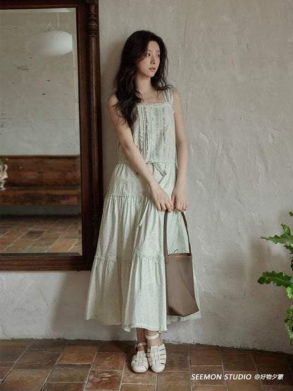 Ximeng 2025 new summer temperament skirt small design niche beautiful floral tea break French dress