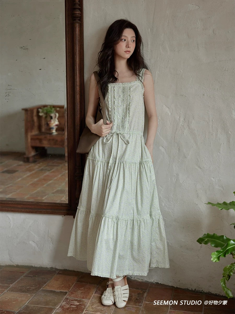 Ximeng 2025 new summer temperament skirt small design niche beautiful floral tea break French dress