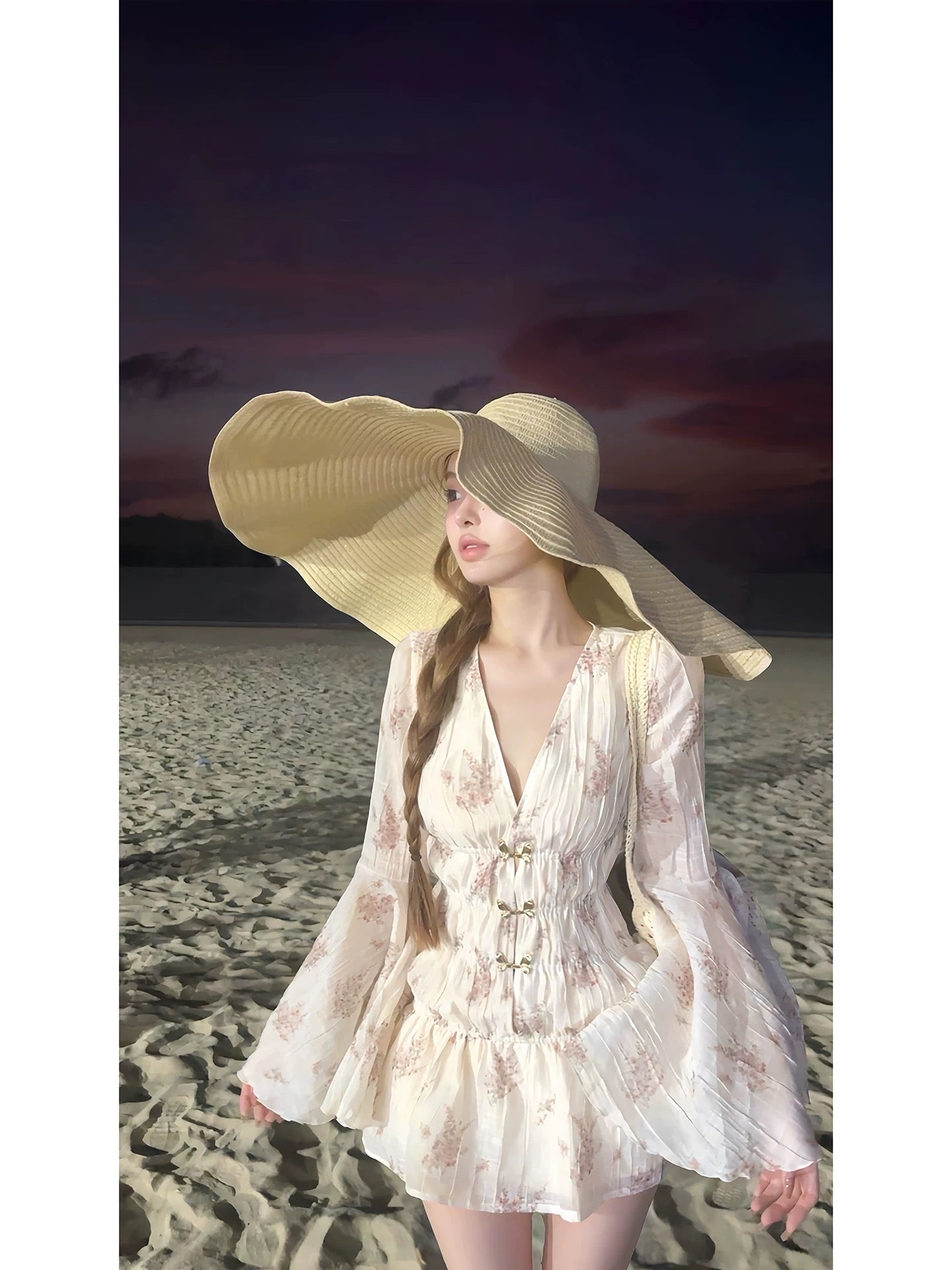 OYFF Fanfan is here! [Firefly Elf] South France Flared Sleeve Floral Dress with Built-in Liner and Skirt