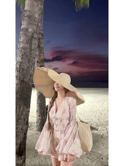 OYFF Fanfan is here! [Firefly Elf] South France Flared Sleeve Floral Dress with Built-in Liner and Skirt