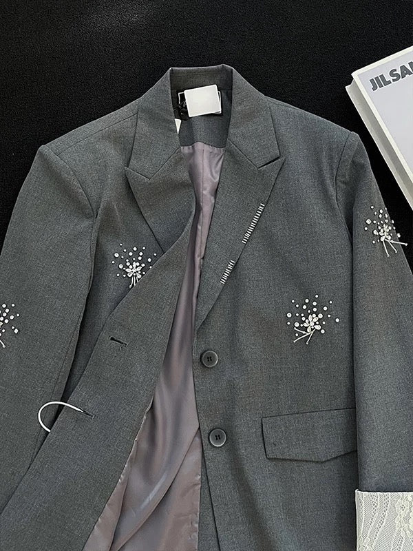 2025 Autumn New Style Fashionable and Elegant Versatile Long-Sleeved Top for Women, French Retro Style, Loose Fit, Slimming Suit Jacket