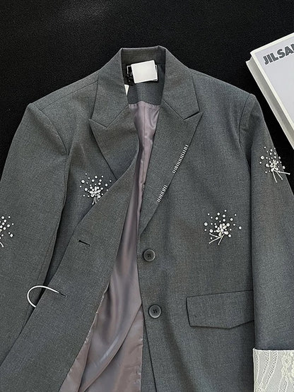 2025 Autumn New Style Fashionable and Elegant Versatile Long-Sleeved Top for Women, French Retro Style, Loose Fit, Slimming Suit Jacket