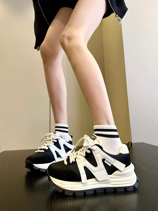 Spring treasure~Korean version of pink waffle shoes, Forrest Gump shoes, dad shoes, thick soles, breathable slimming casual sports shoes