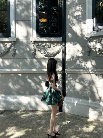 Lienni 2025 Summer New Style Elegant and Versatile Manor Green Vine Waist-Slimming Hollowed-Out Fishbone Corset for Women