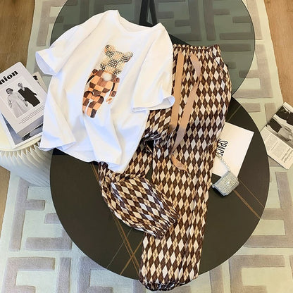 European fashionable sports and leisure suits for women summer 2024 new style foreign style age-reducing street heavy industry high-end sense two-piece set
