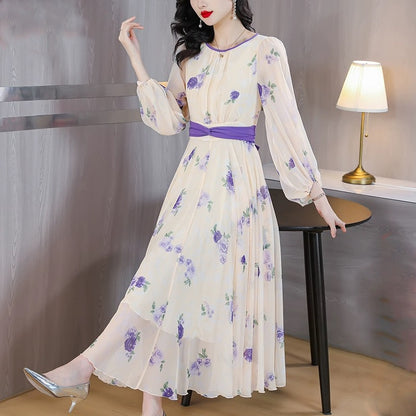Clearance leakage ~ counter removal high-end silk dress early autumn fashion temperament age-reducing mulberry silk skirt