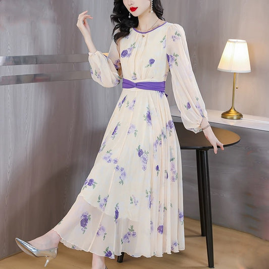 Clearance leakage ~ counter removal high-end silk dress early autumn fashion temperament age-reducing mulberry silk skirt