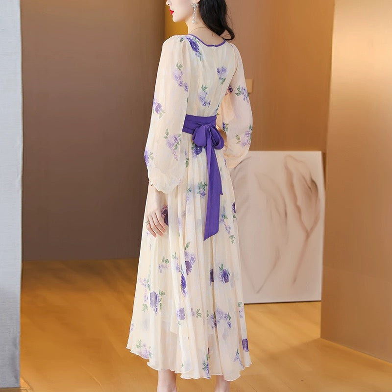 Clearance leakage ~ counter removal high-end silk dress early autumn fashion temperament age-reducing mulberry silk skirt