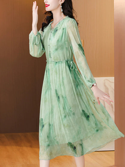 Guangzhou Thirteen Lines Women's Popular Dress Mulberry Silk 2024 Summer New Style High-end Sunscreen Skirt
