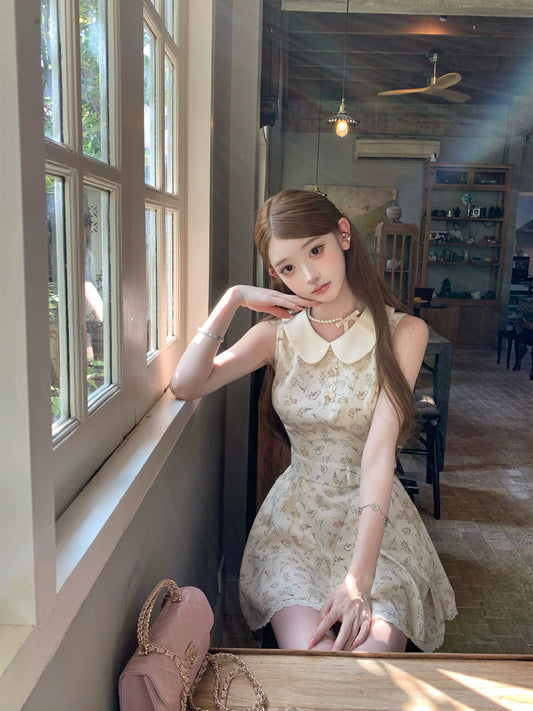 [Q Women's New Arrivals 5% Off] Sweet and Girlish/Elegant Everyday Cotton Floral Print Bow Dress