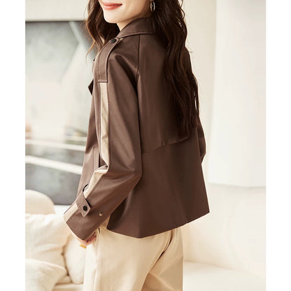 XWI/Xinwei Temperament Slim Windbreaker Women's 2024 Autumn New Korean Style Casual Small Versatile Short Jacket