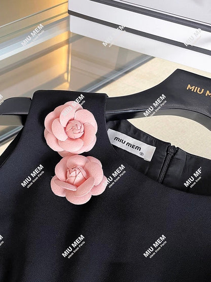 Shenzhen Nanyou high-end women's clothing 2025 summer French Hepburn style three-dimensional flower gauze skirt long vest DY6864