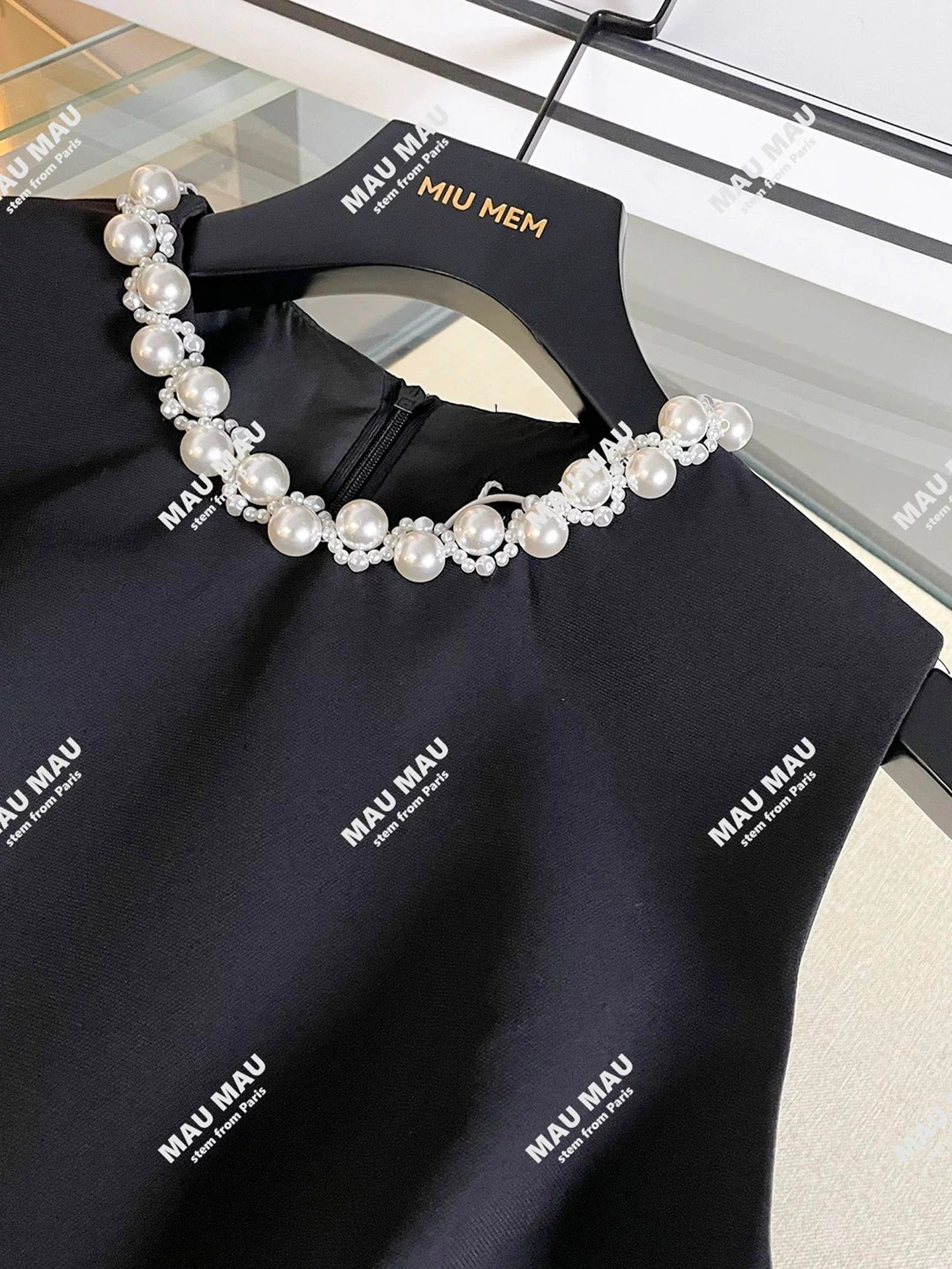 Shenzhen Nanyou high-end women's French Hepburn style beaded mesh lace long vest dress DY7421