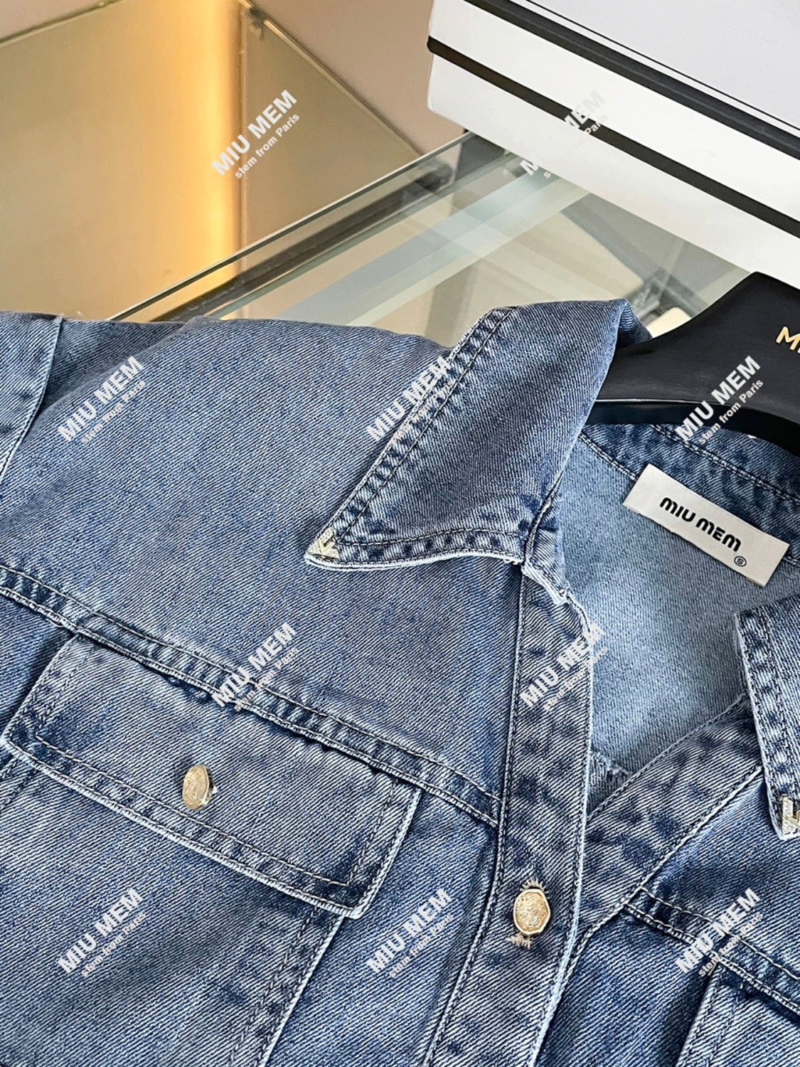 High-end women's clothing 2025 summer French style style lapel lace stitching long denim dress DY6760