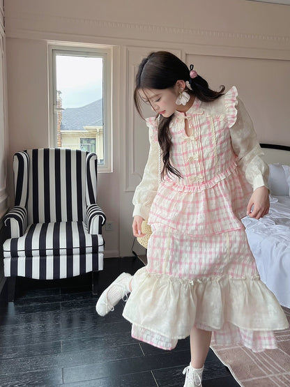 Ruan Ruan's homemade 2024 spring and summer new niche fashion dopamine age-reducing plaid suit women's skirt two-piece set