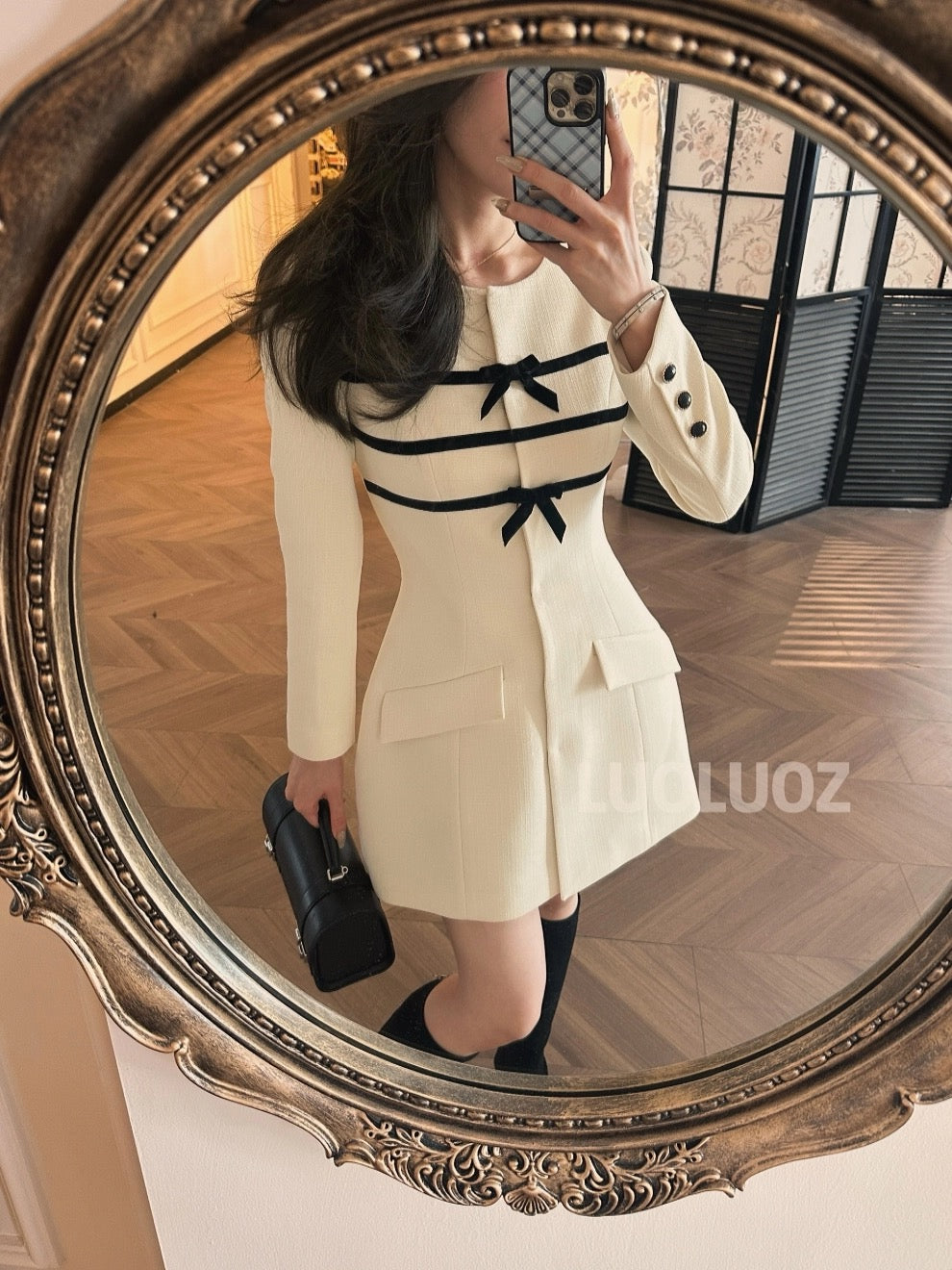LUOLUOZ【Willow Breeze and Shadow】Extremely Slimming Short Goddess-Style Trench Coat + Shorts Two-Piece Set