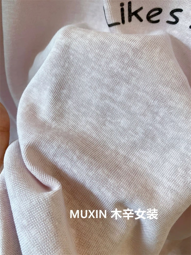 Snowflake cotton thin cute puppy print early autumn thin long sleeve loose sun protection women's Korean version T-shirt