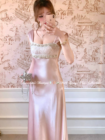 Miss Qianzi [Noble Lady] Luxury Beaded Satin High-End Women's Fishtail Dress