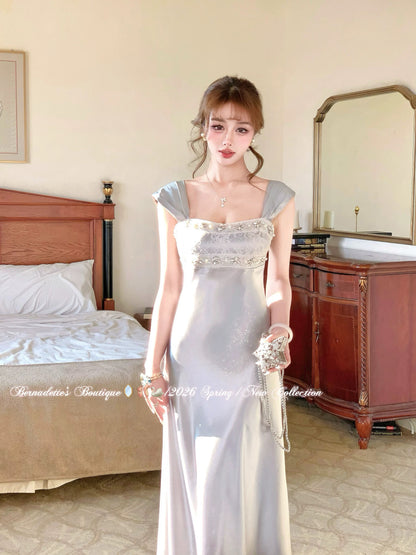 Miss Qianzi [Noble Lady] Luxury Beaded Satin High-End Women's Fishtail Dress