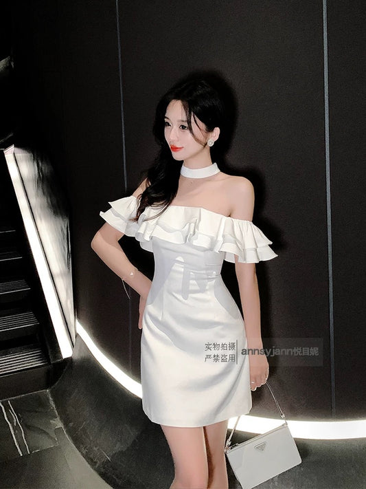 Dress high-end light luxury niche banquet temperament French evening dress women can usually wear high-end birthday dress