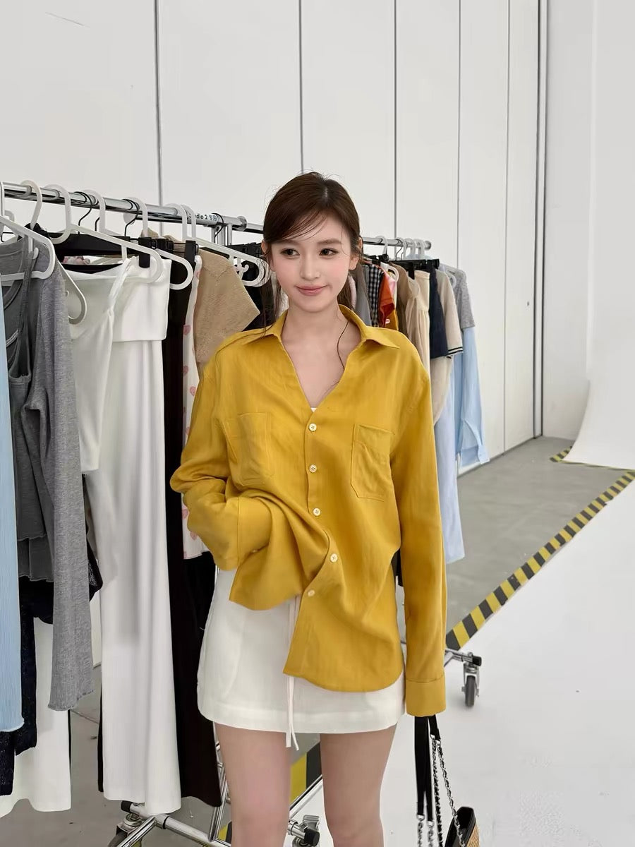 OIOI ESSE｜70% Lyocell 30% Linen Loose Casual Shirt Women's Summer Versatile Casual Jacket
