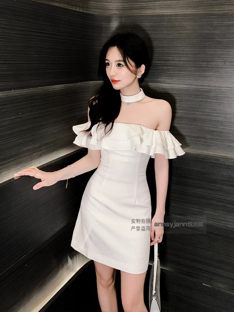 Dress high-end light luxury niche banquet temperament French evening dress women can usually wear high-end birthday dress