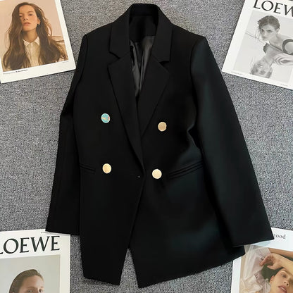 2026 New Spring/Autumn Women's Blazer: Korean-style, straight-cut, loose, and casual—a stylish, flattering, and chic tailored jacket.