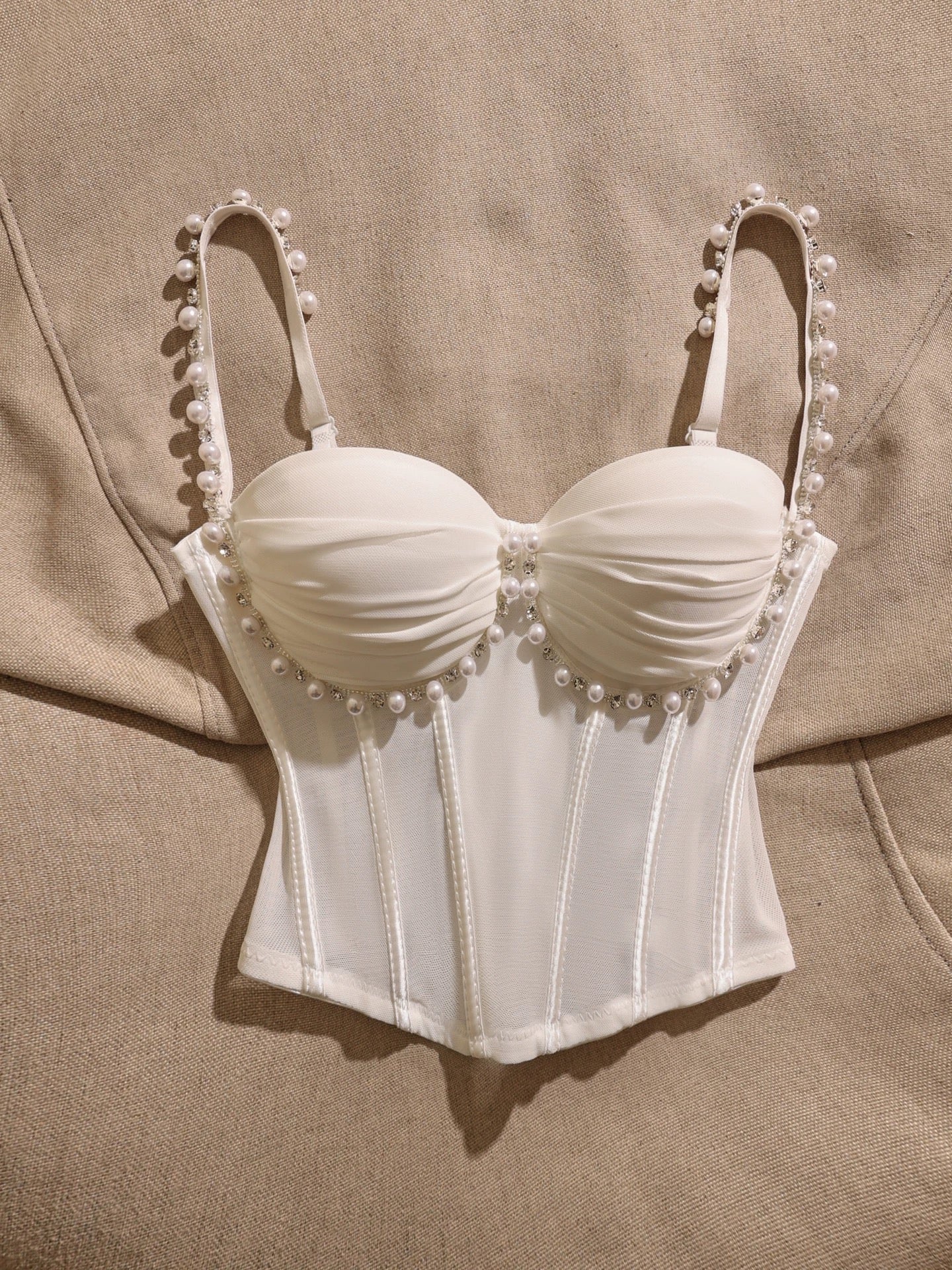 New sexy and sophisticated camisole for women with a pearl chain design, slimming and flattering.