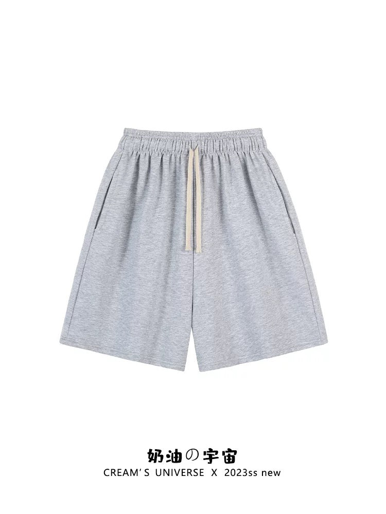 Cream Universe Simple Solid Color Drawstring Shorts Women's Japanese Style Ins Style Loose Casual Sports Pants New Style