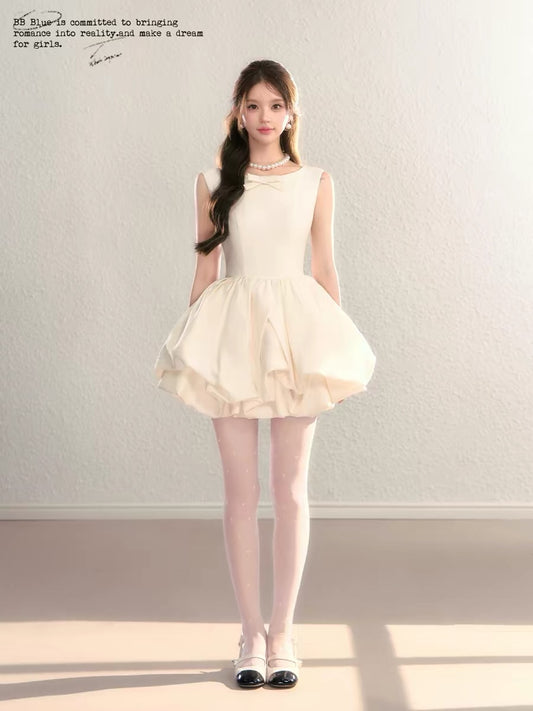 BB BLUE Original Design / Summer of Bubbles / Hepburn Sleeveless Floral Tulip Dress A-line Women's Spring/Summer